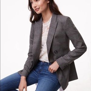 Loft Plaid Double Breasted Blazer